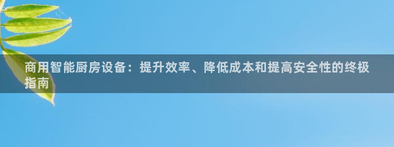 尊龙d88现金 旧版本可靠送38元：商用智能厨房设备：提升效